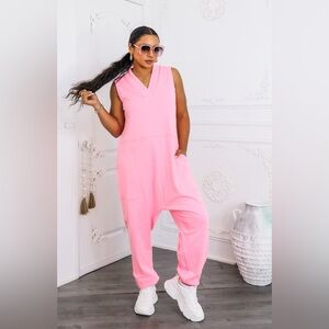 Pink Sleeveless Jumpsuit